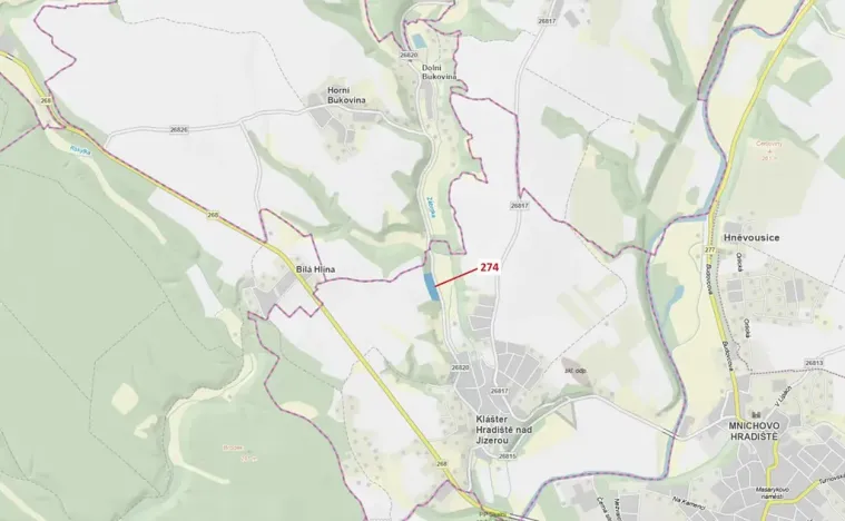 Dražba lesa, Klášter Hradiště nad Jizerou, 10038 m2
