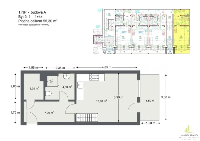 Prodej bytu 1+kk, Břeclav, 56 m2
