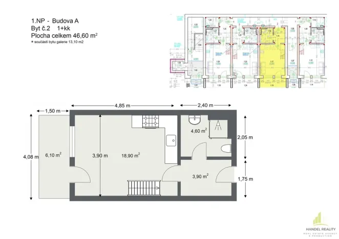 Prodej bytu 1+kk, Břeclav, 45 m2