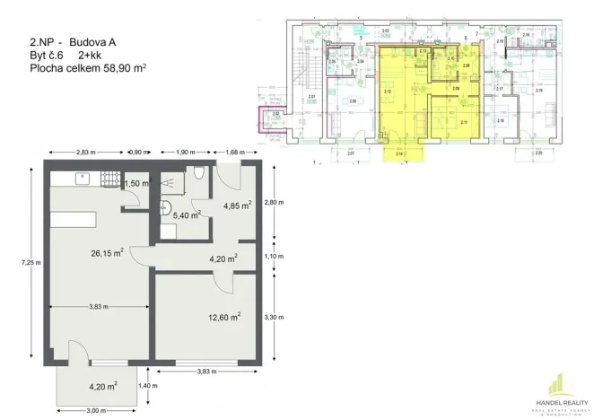 Prodej bytu 2+kk, Břeclav, 60 m2