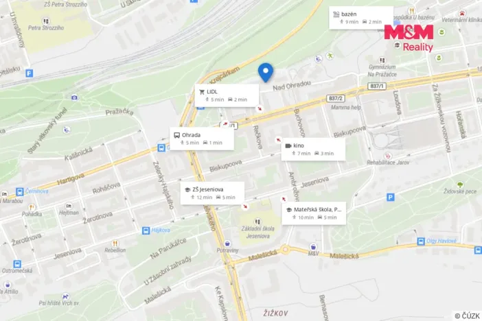 Prodej bytu 2+kk, Praha - Žižkov, Nad Ohradou, 63 m2