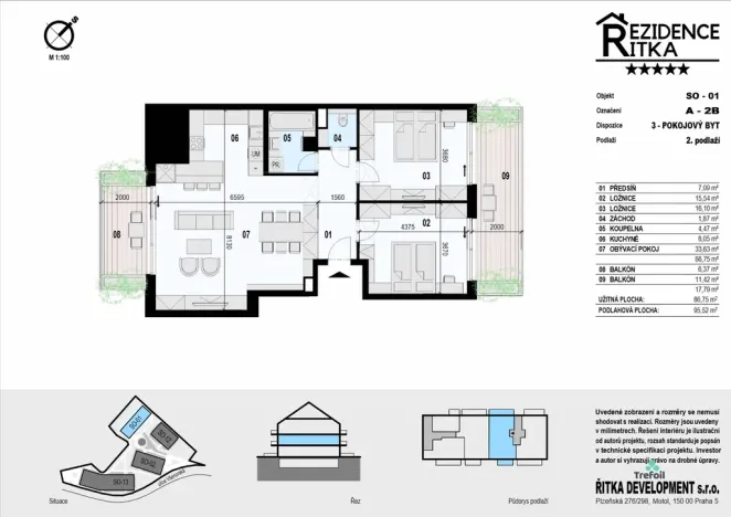 Prodej bytu 3+kk, Řitka, Všenorská, 86 m2