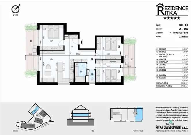 Prodej bytu 4+kk, Řitka, Všenorská, 87 m2