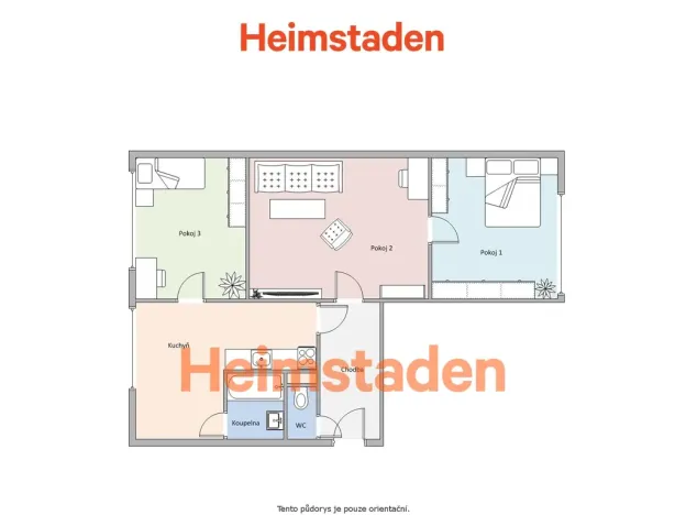 Pronájem bytu 3+1, Frýdek-Místek - Místek, Anenská, 59 m2