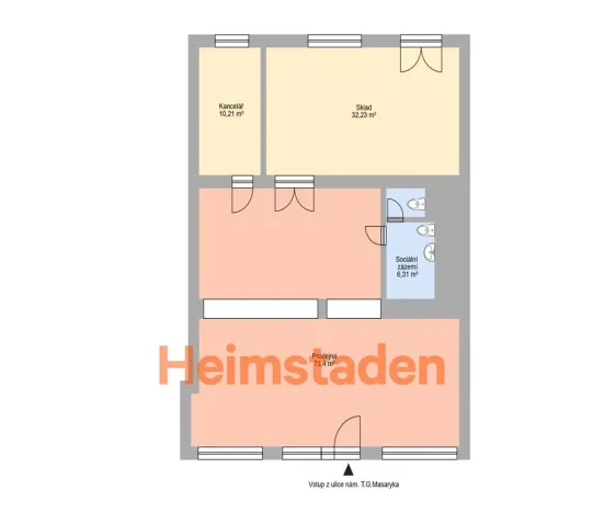 Pronájem kanceláře, Havířov - Šumbark, nám. T. G. Masaryka, 122 m2
