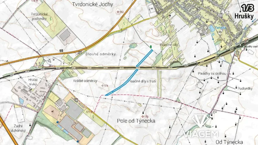 Prodej podílu pole, Hrušky, 1126 m2