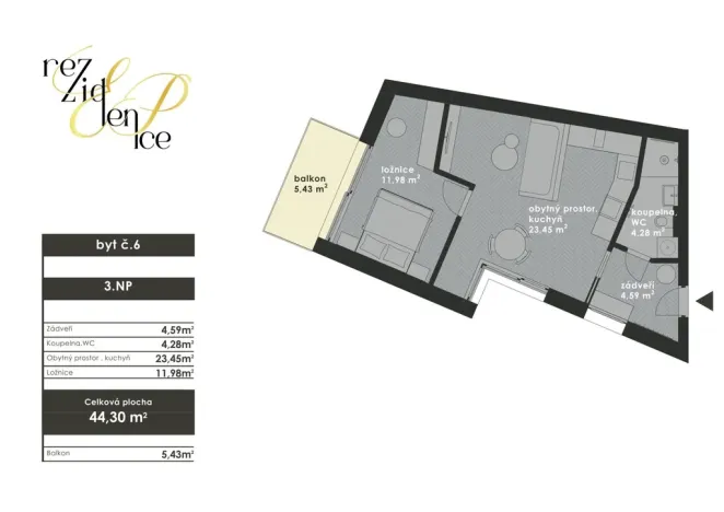 Prodej bytu 2+kk, Brno - Bohunice, Elišky Přemyslovny, 49 m2