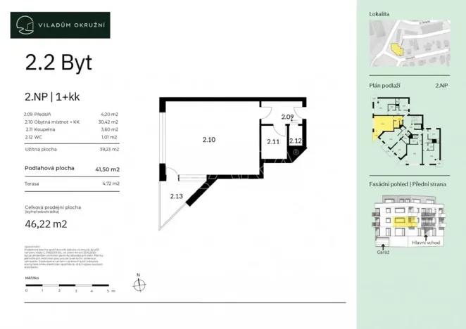 Prodej bytu 1+kk, Praha - Komořany, Okružní