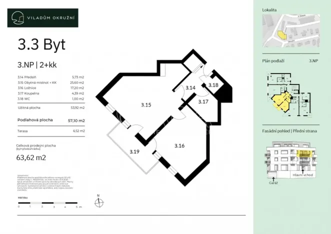 Prodej bytu 2+kk, Praha - Komořany, Okružní