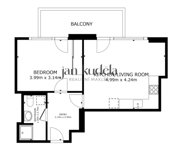 Prodej bytu 2+kk, Brno, Vranovská, 43 m2