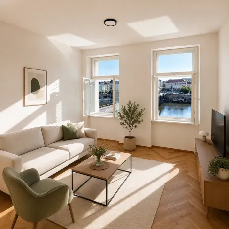 Pronájem bytu 2+kk, Praha - Smíchov, Hořejší nábřeží, 48 m2