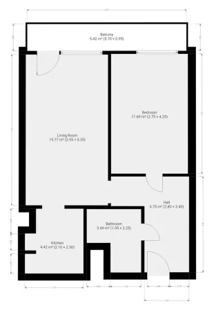 Pronájem bytu 2+kk, Praha - Kamýk, Smotlachova, 48 m2