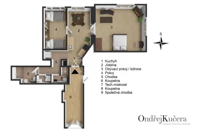 Prodej bytu 2+1, Praha - Smíchov, Janáčkovo nábřeží, 65 m2