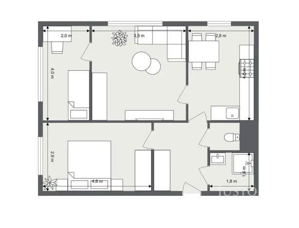 Pronájem bytu 3+kk, Liberec - Liberec XIII-Nové Pavlovice, Bezová, 58 m2