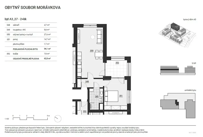 Prodej bytu 2+kk, Vyškov, Morávkova, 54 m2