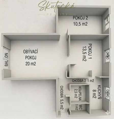 Prodej bytu 3+1, Hodonín, 64 m2