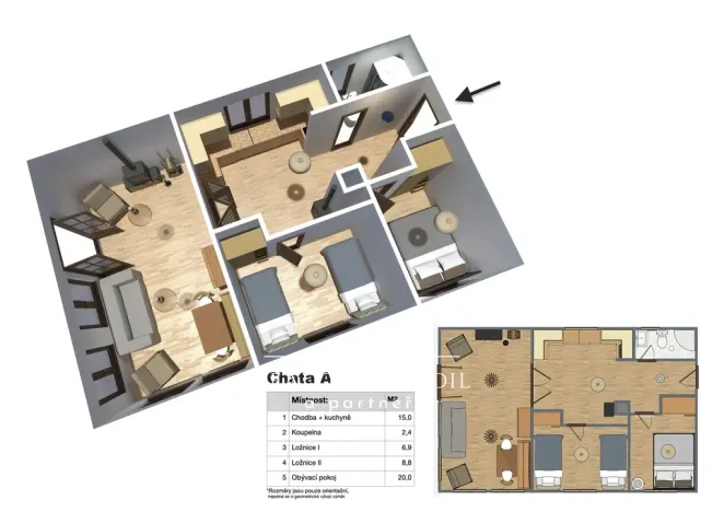 Prodej chaty, Pyšely, 60 m2