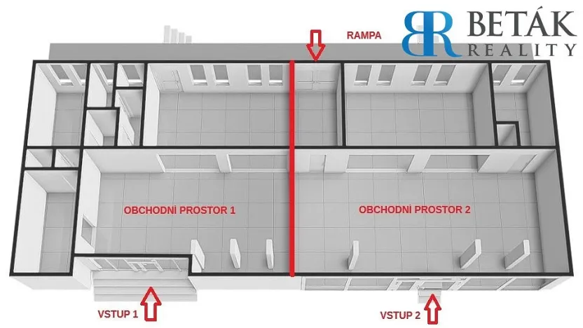 Pronájem obchodního prostoru, Přerov - Přerov I-Město, Žerotínovo nám., 373 m2