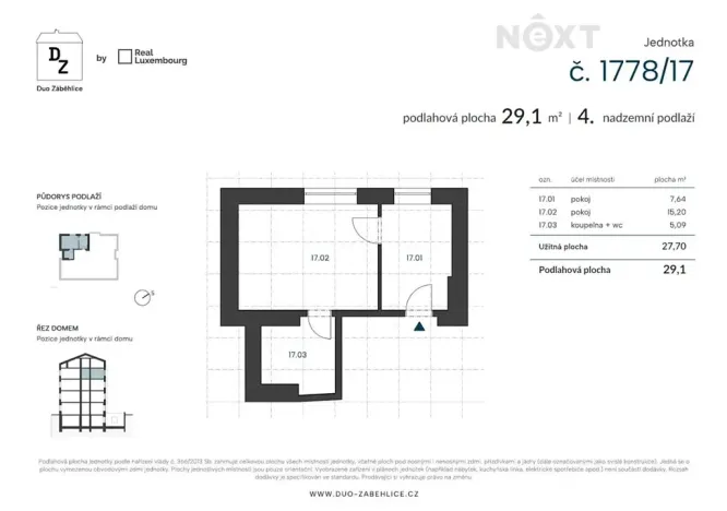 Prodej bytu 2+kk, Praha - Záběhlice, U zákrutu, 27 m2