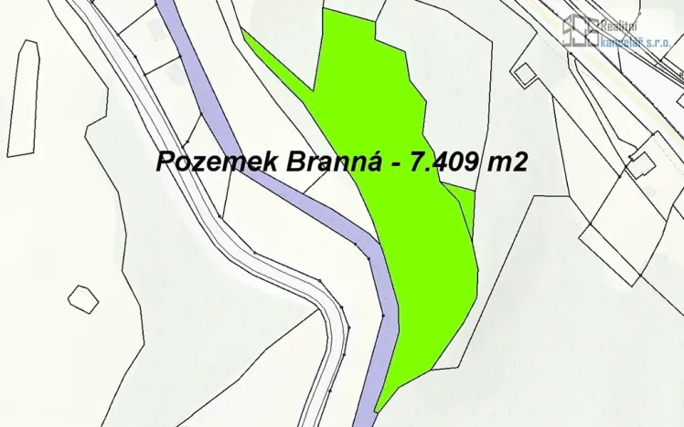 Prodej pozemku pro bydlení, Branná, 3500 m2