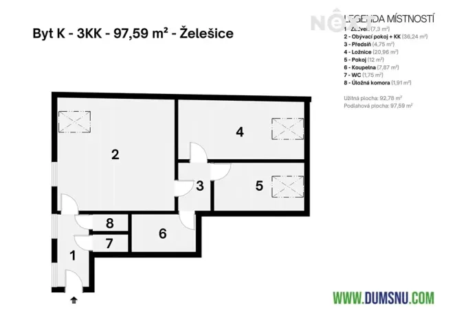Prodej bytu 3+kk, Želešice, 24. dubna, 97 m2