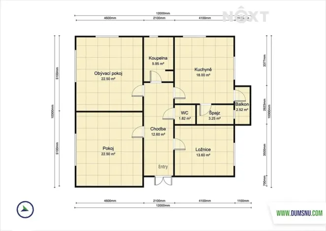 Prodej bytu 3+1, Šumperk, Jesenická, 107 m2