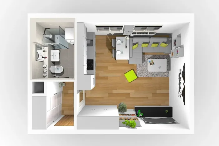 Pronájem bytu 1+kk, Praha - Hlubočepy, Divíškové, 33 m2