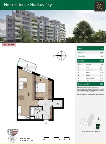 Pronájem bytu 2+kk, Praha - Hodkovičky, Šífařská, 58 m2