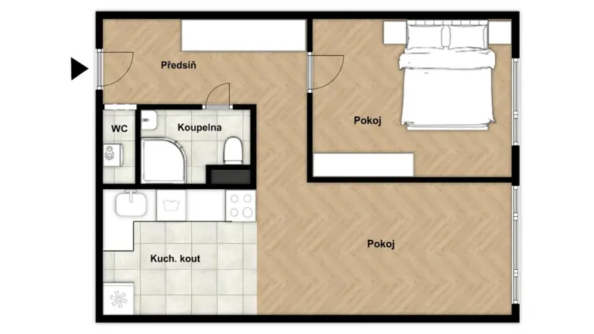 Prodej bytu 2+kk, Praha - Strašnice, Dubečská, 50 m2