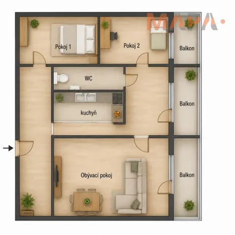 Prodej bytu 3+1, Klášterec nad Ohří, Budovatelská, 63 m2