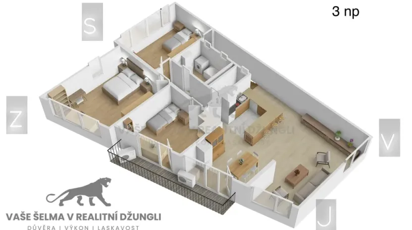 Prodej bytu 4+kk, Praha - Vysočany, Skloněná, 116 m2