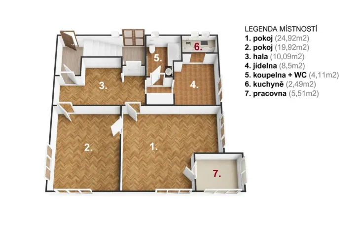 Pronájem bytu 2+1, Praha - Dejvice, Na Šťáhlavce, 76 m2
