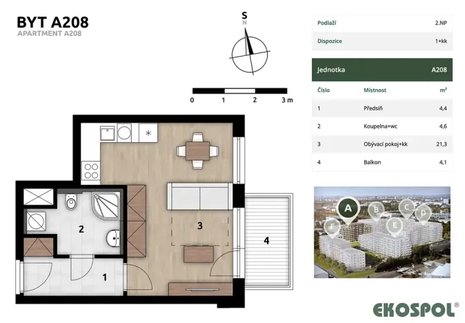 Prodej bytu 1+kk, Praha - Hostivař, U továren, 32 m2