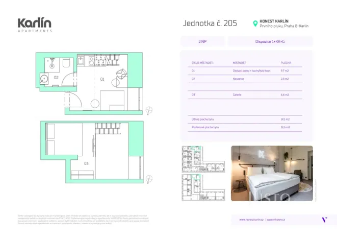 Prodej apartmánu, Praha - Karlín, Prvního pluku, 19 m2