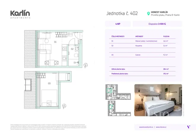 Prodej apartmánu, Praha - Karlín, Prvního pluku, 28 m2
