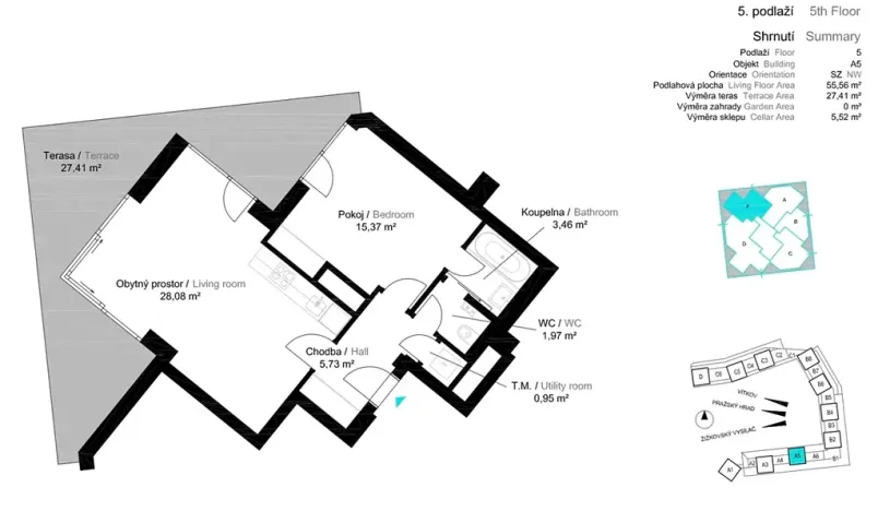 Prodej bytu 2+kk, Praha - Žižkov, Pitterova, 52 m2