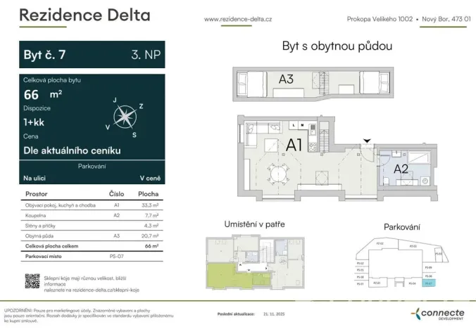 Prodej bytu 1+kk, Nový Bor, Prokopa Velikého, 45 m2