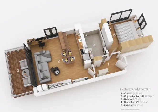 Prodej bytu 2+kk, Praha - Libeň, Primátorská, 52 m2