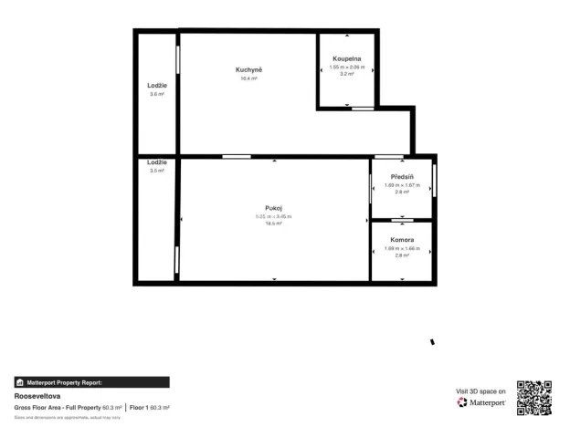 Prodej bytu 1+1, Chomutov, Rooseveltova, 40 m2