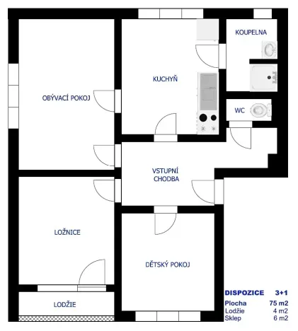 Prodej bytu 3+1, Pavlov, 75 m2