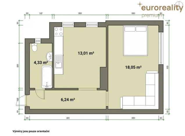 Prodej bytu 2+kk, Mariánské Lázně, Mladějovského, 41 m2