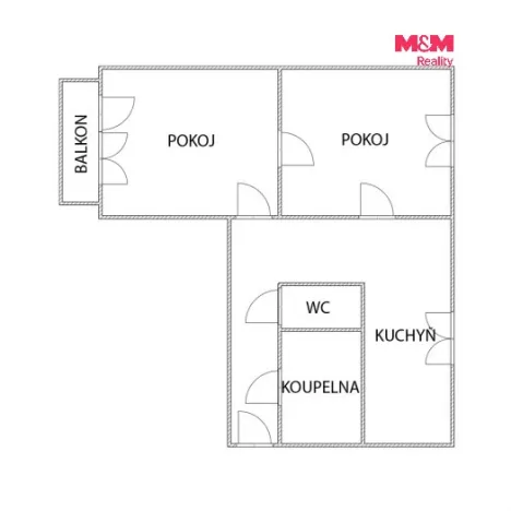 Prodej bytu 2+1, Duchcov, Horská cesta, 53 m2