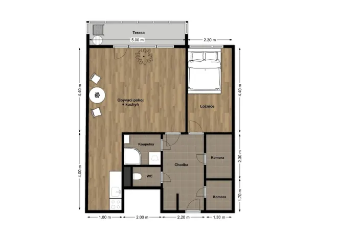 Pronájem bytu 2+kk, Brno, Oderská, 67 m2