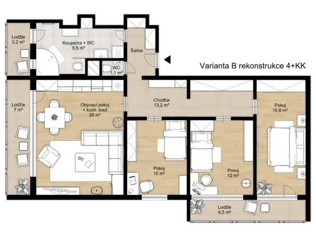 Prodej bytu 4+1, Praha - Vršovice, Kazašská, 93 m2