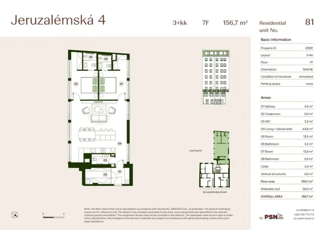 Prodej bytu 3+kk, Praha, Jeruzalémská, 95 m2