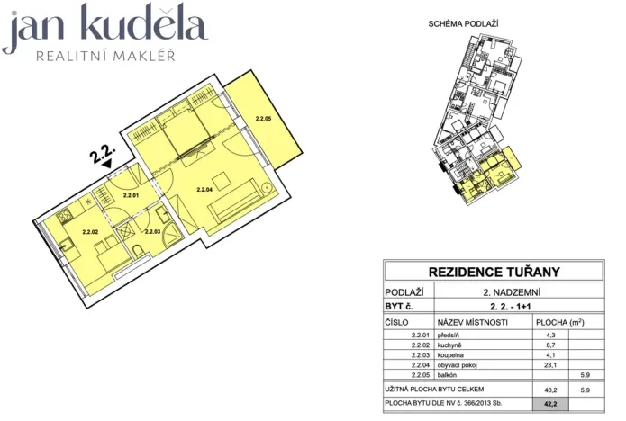 Pronájem bytu 2+kk, Brno, Sokolnická, 40 m2