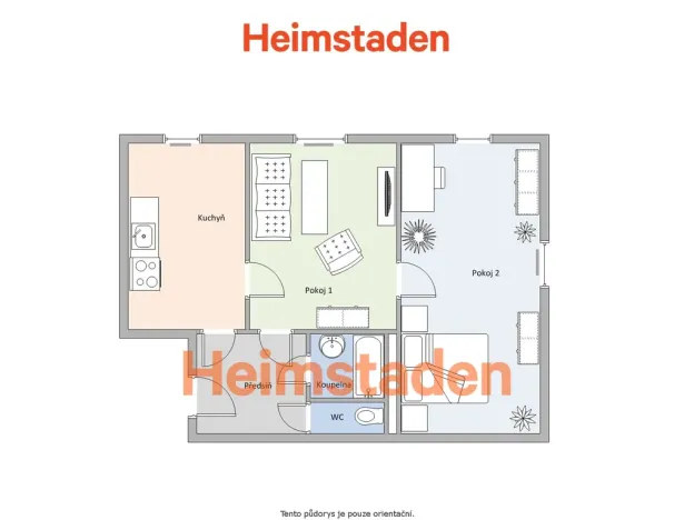 Pronájem bytu 2+1, Ostrava - Poruba, Komenského, 56 m2