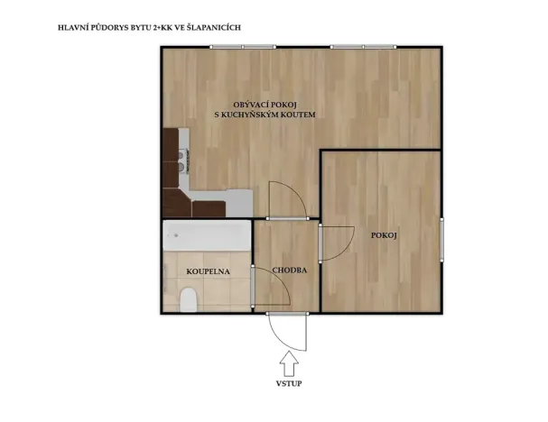 Pronájem bytu 2+kk, Šlapanice, Švehlova, 39 m2
