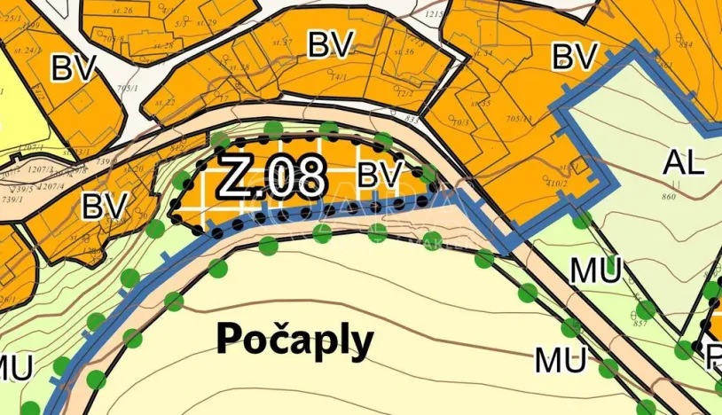 Prodej pozemku pro bydlení, Počaply, 3403 m2