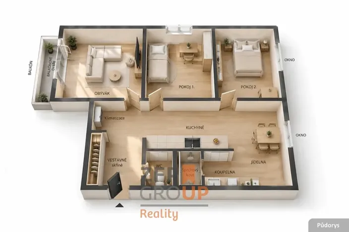 Pronájem bytu 3+kk, Hodonín, Národní třída, 65 m2